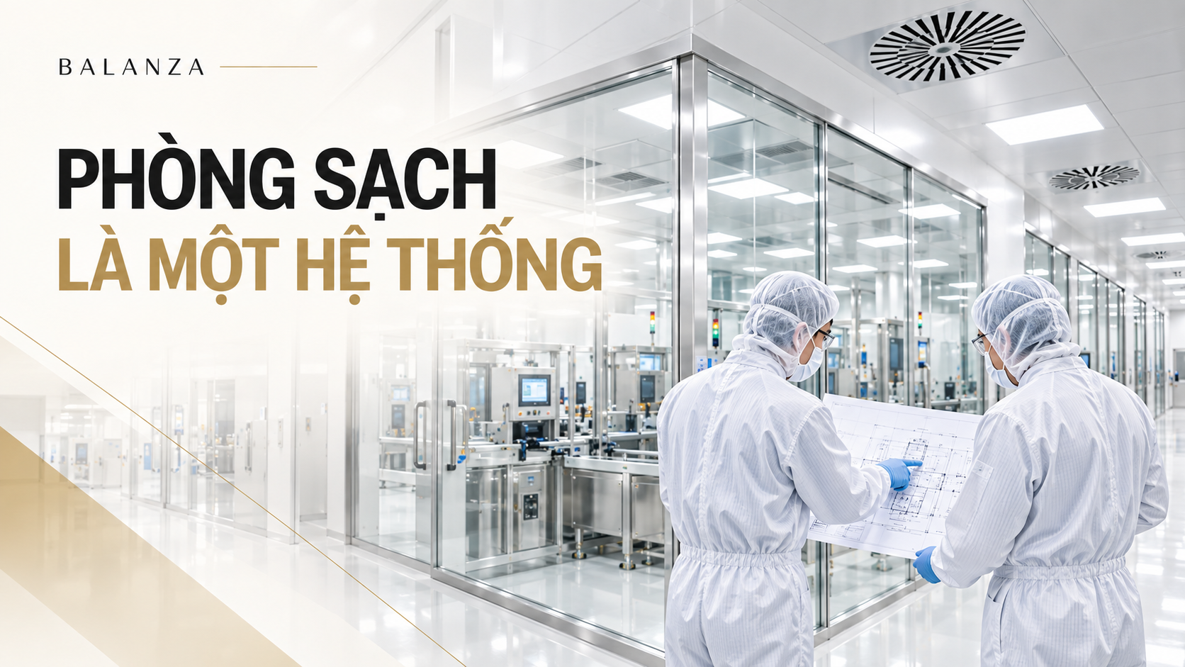 Không gian phòng sạch công nghiệp và kỹ sư đánh giá hệ thống thiết kế thi công phòng sạch tại Việt Nam