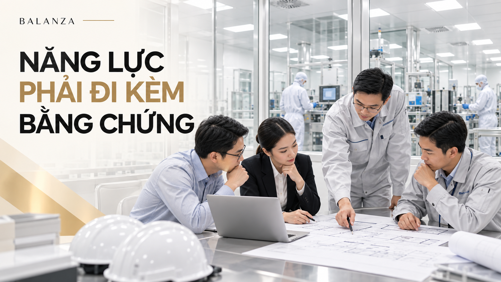 Đội ngũ quản lý và kỹ sư đánh giá năng lực nhà thầu phòng sạch dựa trên bằng chứng và hồ sơ kỹ thuật